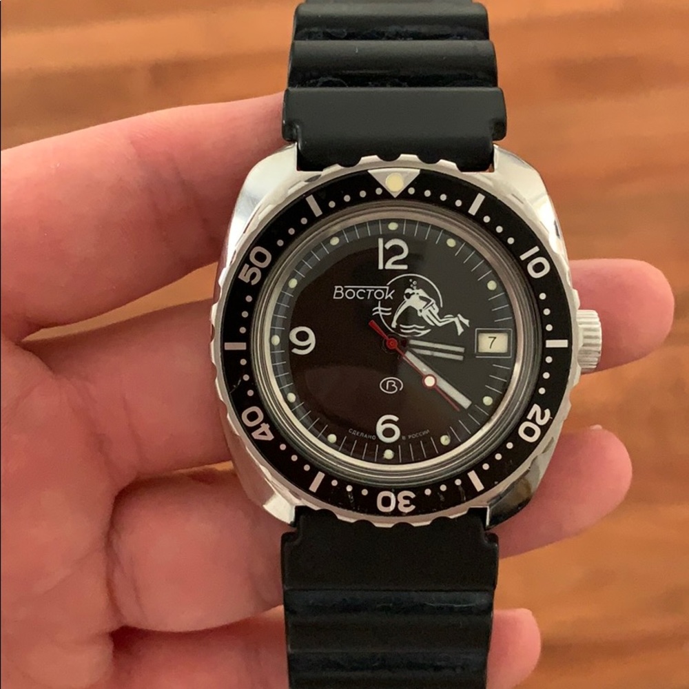 Vtg bostok amphibian watch . Collectible/ Works